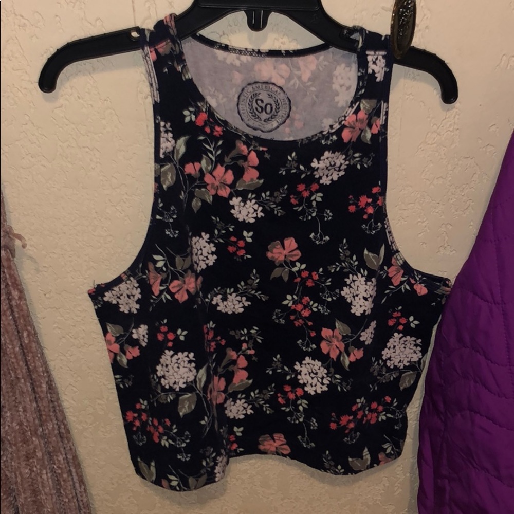 Navy Blue Crop Top